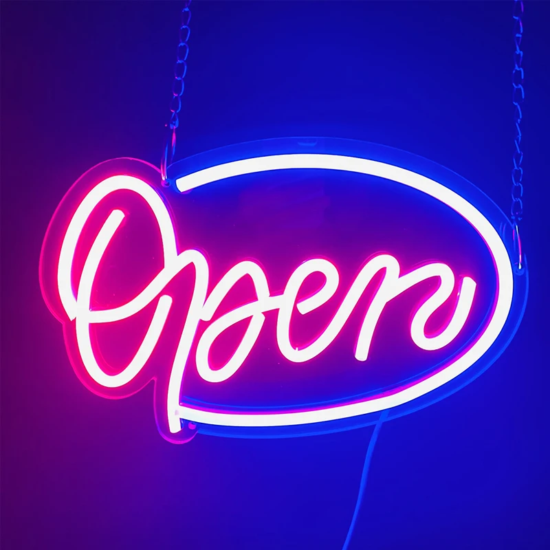 

Open Neon Sign USB Switch Dimming Open Lights LED Neon Signs Art Wall Hanging Decor for Store Open Sign Decoration