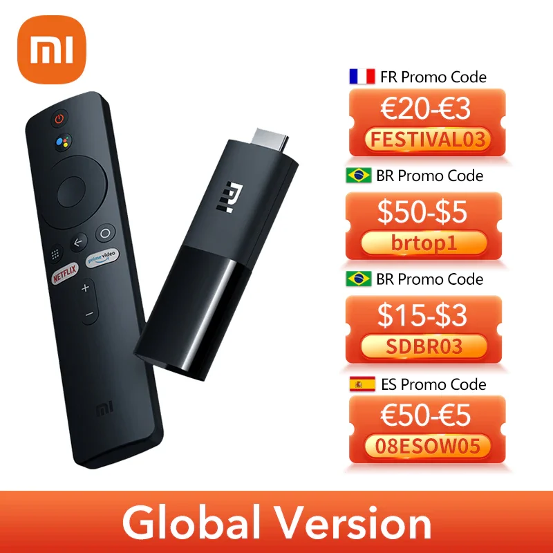 NEW Global Version Xiaomi Mi TV Stick Android TV 9.0 4-core 1080P HD Dual Decoding 1GB RAM 8GB ROM Google Assistant Netflix
NEW Global Version Xiaomi Mi TV Stick Android TV 9.0 4-core 1080P HD Dual Decoding 1GB RAM 8GB ROM Google Assistant Netflix