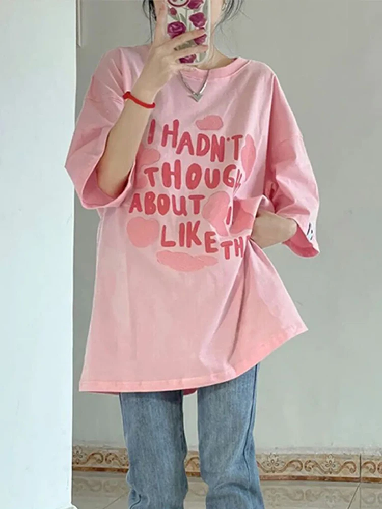 Female Korean Harajuku Vintage Ins Letter Print Loose Tshirt Women's T-shirts Tops Japanese Kawaii Ulzzang Clothes For Women
Female Korean Harajuku Vintage Ins Letter Print Loose Tshirt Women's T-shirts Tops Japanese Kawaii Ulzzang Clothes For Women
