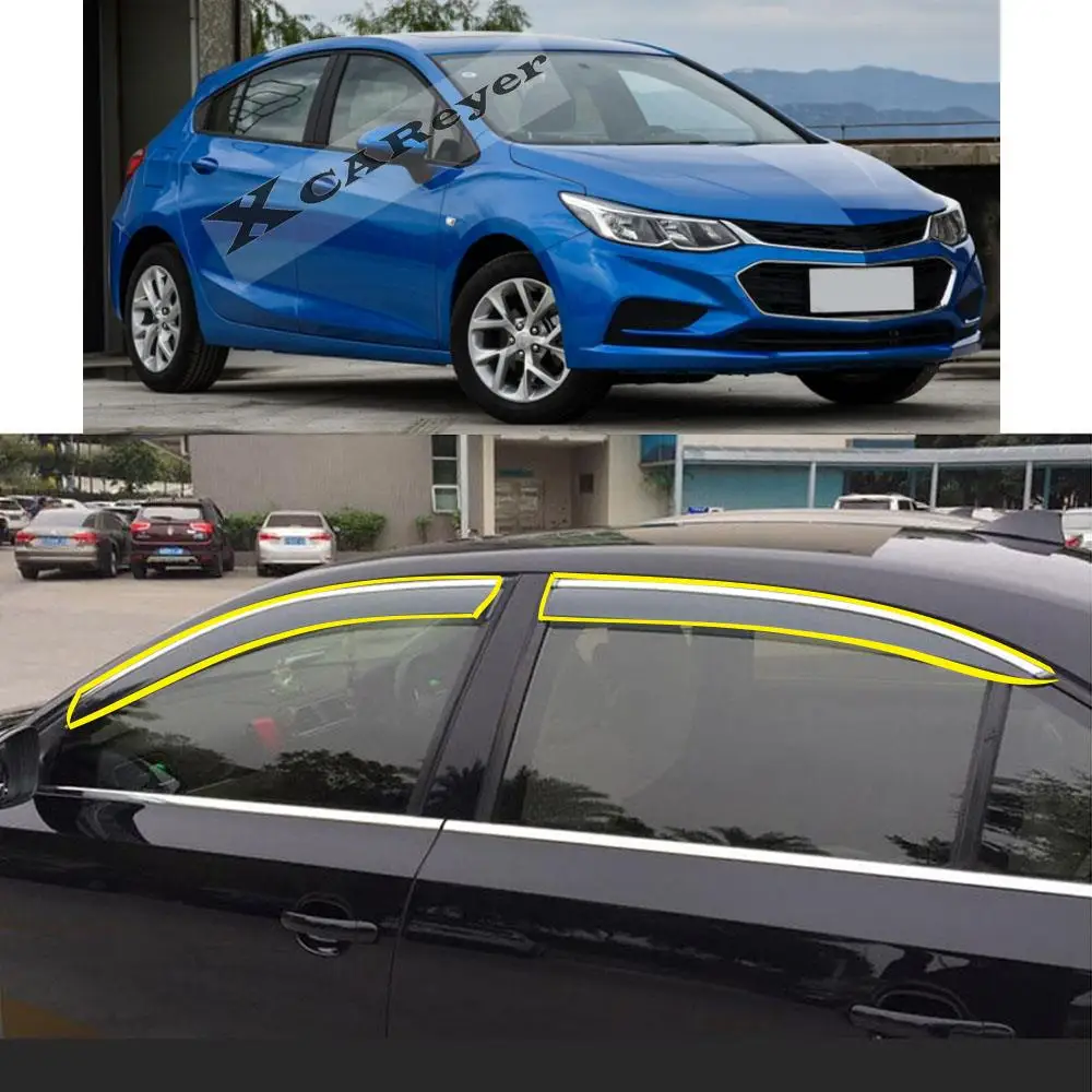 Car Sticker Plastic Window Glass Wind Visor Rain/Sun Guard Vent Protector Parts For CHEVROLET Cruze Hatchback 2017-2021 
Car Sticker Plastic Window Glass Wind Visor Rain/Sun Guard Vent Protector Parts For CHEVROLET Cruze Hatchback 2017-2021
