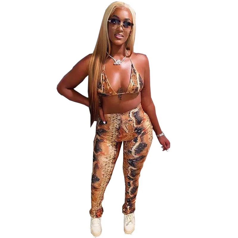 Women's Sexy Suspender Pants Suit Skinny Snake Print Two Piece Women 2022 Summer New Fashion Party Club Suit
Women's Sexy Suspender Pants Suit Skinny Snake Print Two Piece Women 2022 Summer New Fashion Party Club Suit