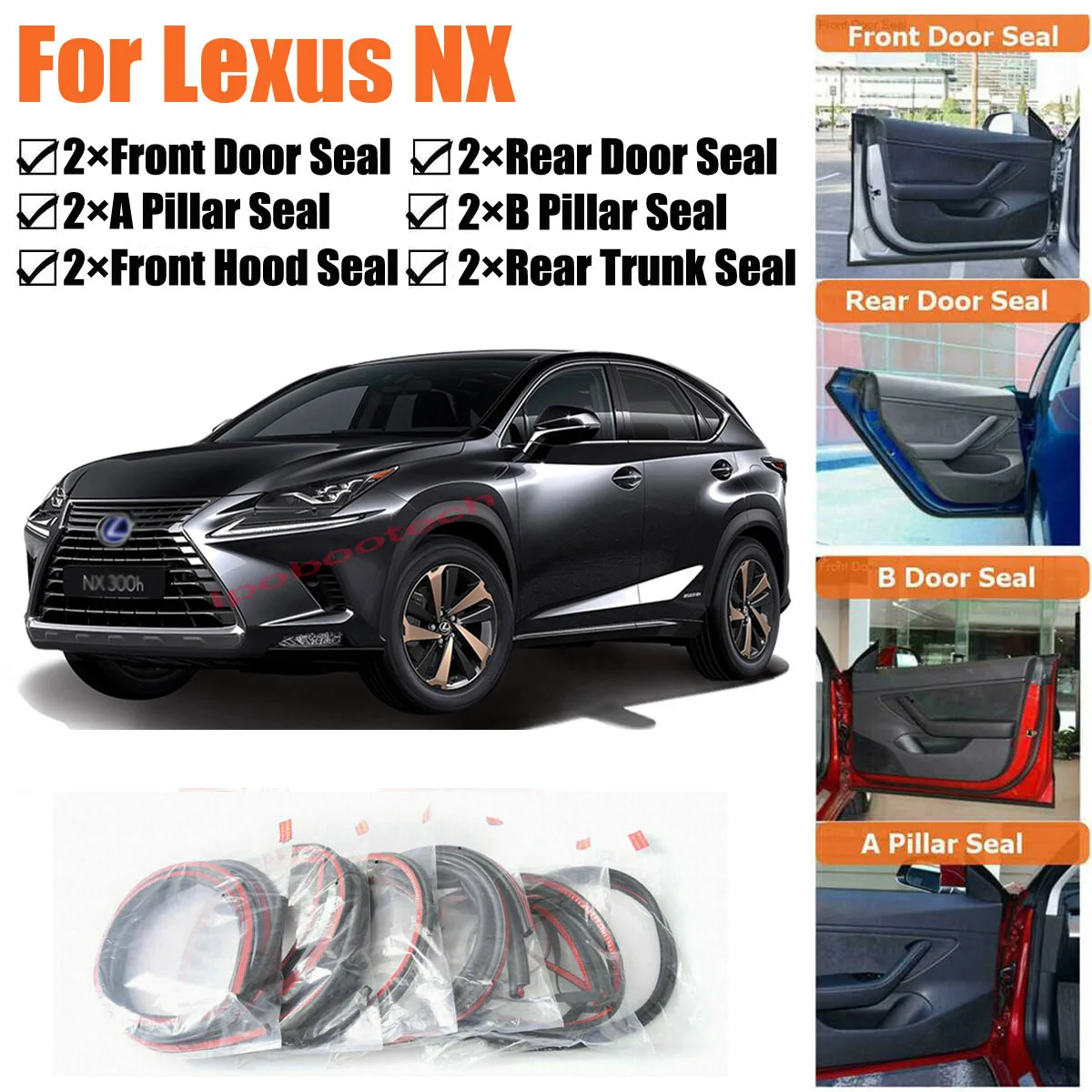 Brand New Car Door Seal Kit Soundproof Rubber Weather Draft Seal Strip Wind Noise Reduction Fit For Lexus NX
Brand New Car Door Seal Kit Soundproof Rubber Weather Draft Seal Strip Wind Noise Reduction Fit For Lexus NX