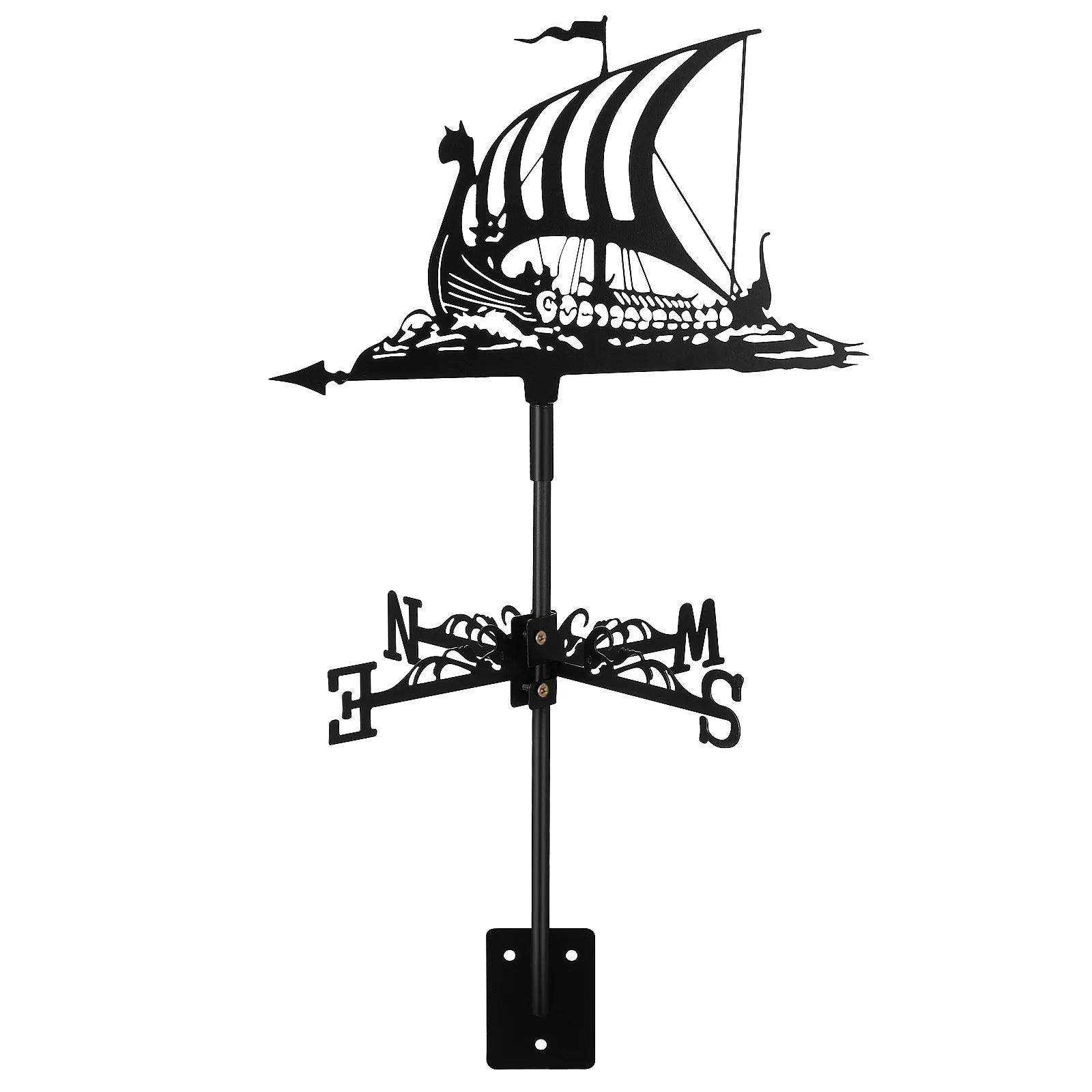 

Weather Vane Decorative Ornament Sailboat Roof Weathervane Ground Insert Wrought Iron Garden Lawn