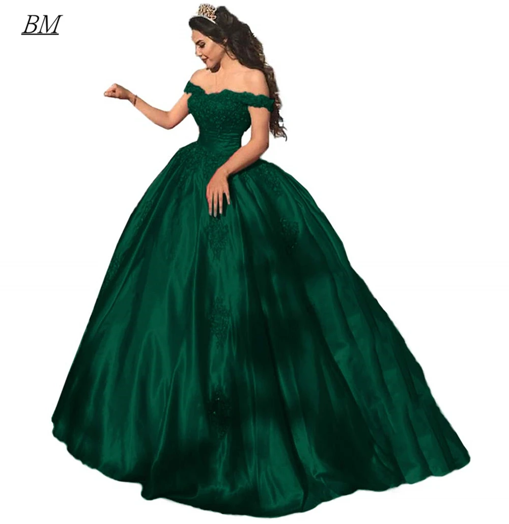 BM Off Shoulder Lace Applique Prom Dresses Satin Quinceanera Ball Gowns Sweet 16 Dress Party Vestido De 15 Anos
BM Off Shoulder Lace Applique Prom Dresses Satin Quinceanera Ball Gowns Sweet 16 Dress Party Vestido De 15 Anos