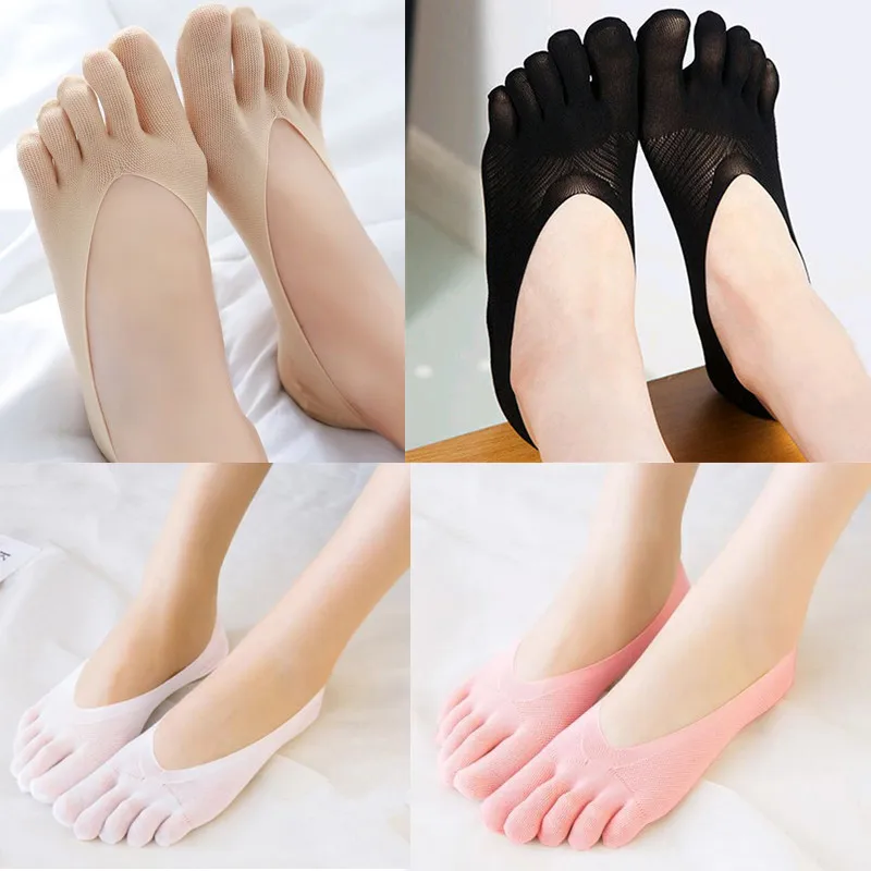 

3 Pairs Lot Women Five-Finger Socks Summer Ultrathin Toe Invisible Sokken Funny Cotton Invisible Breathable Dropship Short Socks