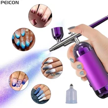 Airbrush Nail With Compressor Portable Airbrush For Nails Cake Tattoo Makeup Paint Air Spray Gun Oxygen Injector Air Brush Kit