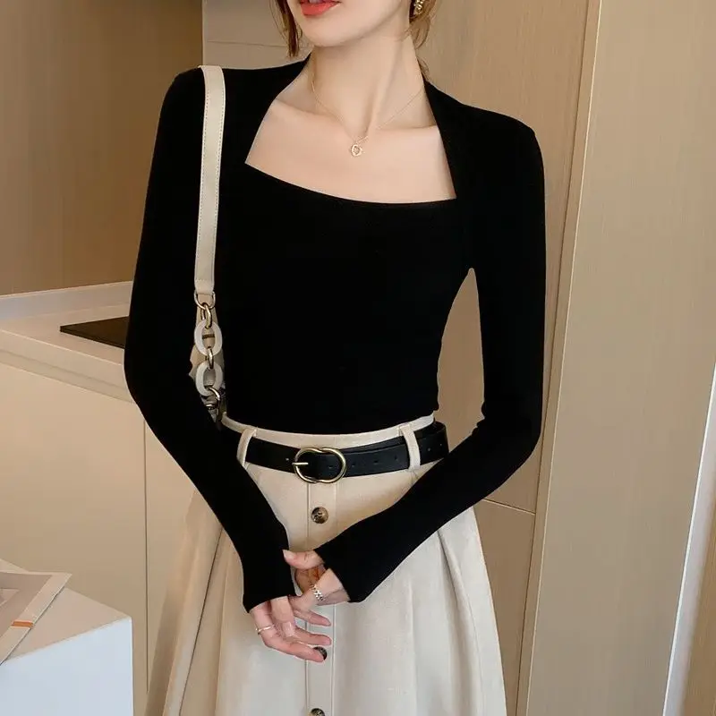 Square Collar Long Sleeve T Shirt Women Sexy Cropped Tops 2023 Spring Autumn Black Casual Skinny Slim Basic Woman Tshirts Q185
Square Collar Long Sleeve T Shirt Women Sexy Cropped Tops 2023 Spring Autumn Black Casual Skinny Slim Basic Woman Tshirts Q185