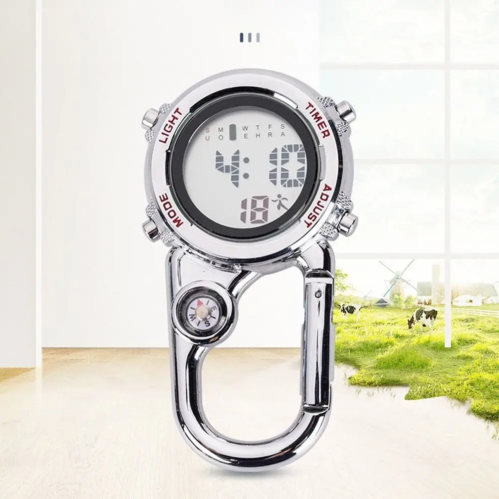 

Светящиеся часы с карабином, многофункциональные наручные часы с зажимом для скалолазания, энергосберегающие карманные часы с защитой от царапин и скалолазания