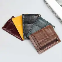 Leather Short Wallet RFID Anti Theft Brush Coin Purse Multi Pocket Card Holder Mini ID Key Ring Soft Money Bag Slim Money Clip