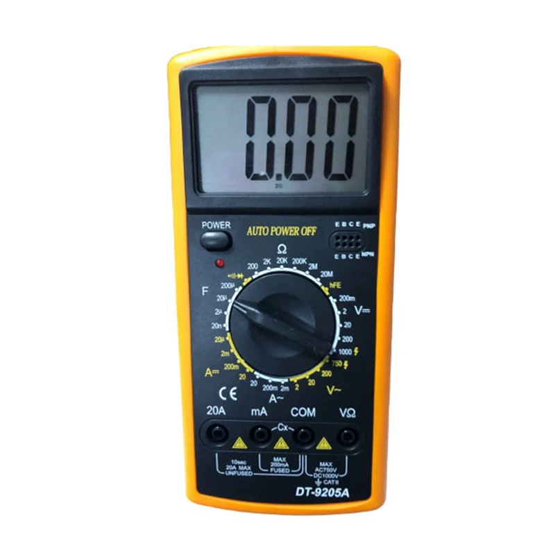 HUAJIAYI DT9205A LCD Digital Multimeter Portable AC DC Volt Voltmeter Ammeter Ohm Voltage Capacitance Resistance Tester Meter
HUAJIAYI DT9205A LCD Digital Multimeter Portable AC DC Volt Voltmeter Ammeter Ohm Voltage Capacitance Resistance Tester Meter