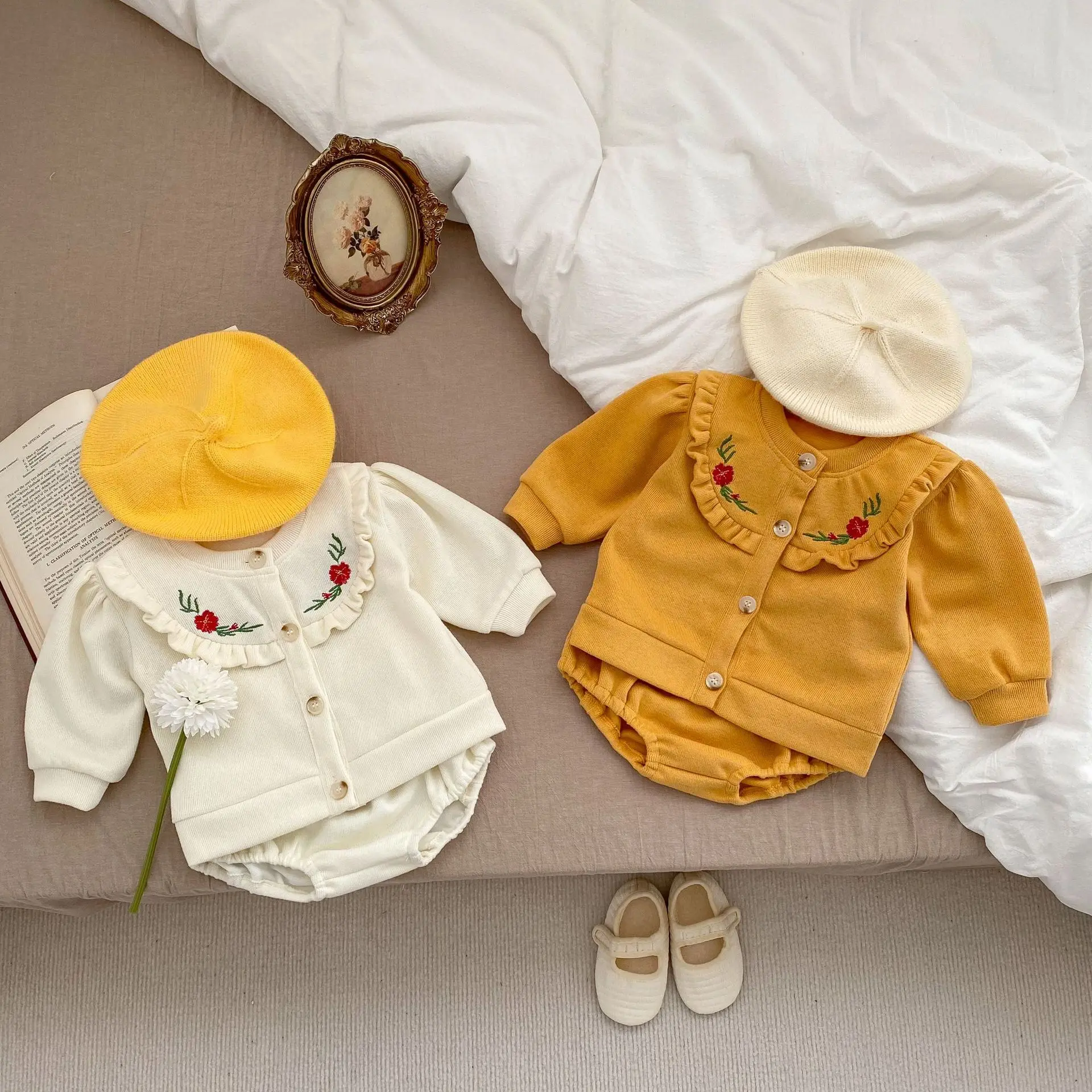 Весенняя одежда для маленьких девочек 2023, Модный кардиган с цветочной вышивкой, хлопковое пальто, однотонные шорты, комплект из двух предметов для детей, наряды для девочек
Весенняя одежда для маленьких девочек 2023, Модный кардиган с цветочной вышивкой, хлопковое пальто, однотонные шорты, комплект из двух предметов для детей, наряды для девочек