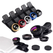3-in-1 Phone Camera Lens Kit Fisheye Mobile Phone Lenses 0.67X Zoom Wide Angle Macro HD Universal Camera Lens For All Smartphone