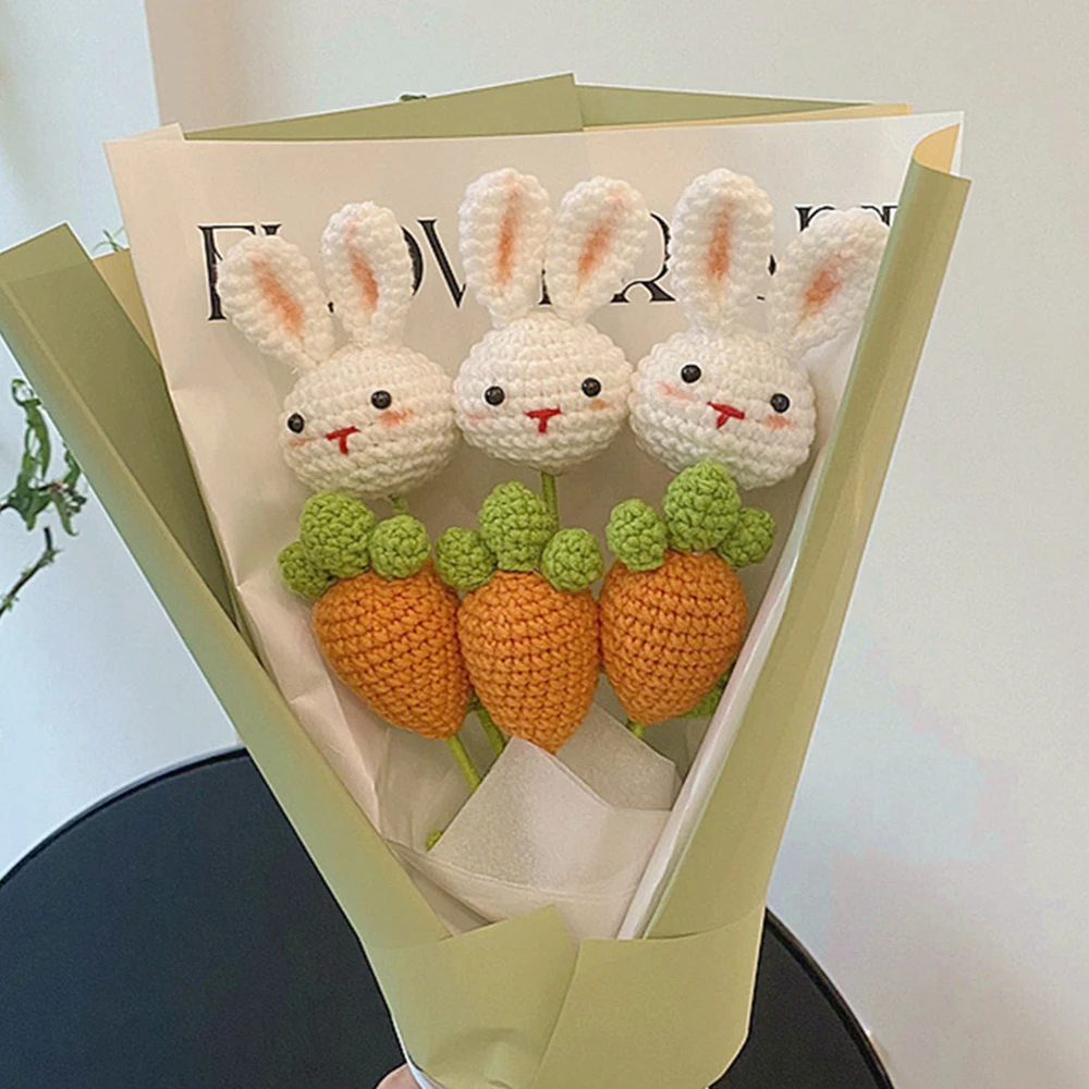 Knitted Flower Cute Rabbit Radish Crochet Flower Hand Woven Bouquet Wedding Party Decor Kid Valentine's Day Homemade Gift
Knitted Flower Cute Rabbit Radish Crochet Flower Hand Woven Bouquet Wedding Party Decor Kid Valentine's Day Homemade Gift