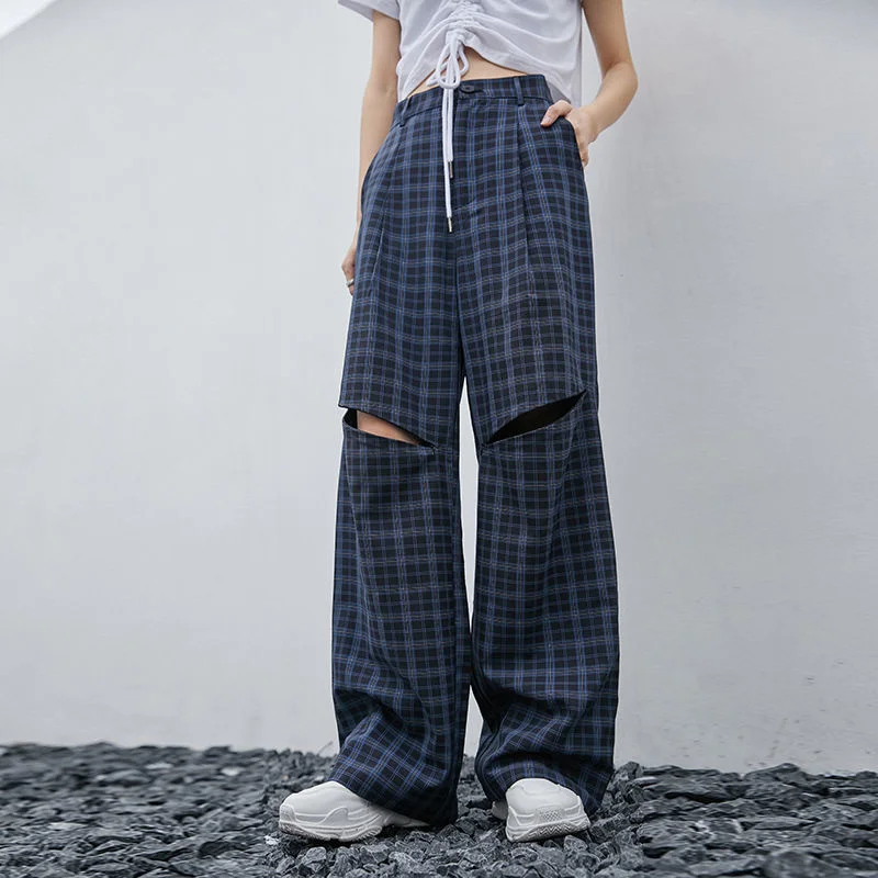 Y2k Fashion Plaid Pants Women Casual Hole Loose Wide Leg Trousers Female Harajuku Hip-hop Unisex Streetwear Pants
Y2k Fashion Plaid Pants Women Casual Hole Loose Wide Leg Trousers Female Harajuku Hip-hop Unisex Streetwear Pants