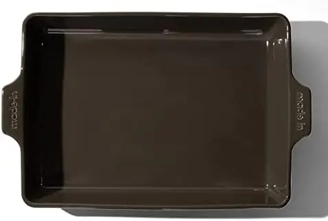 

- Rectangular Baking Dish - Navy Rim - Hand Crafted Porcelain - Professional Bakeware - France Plate for cooking Baking tray Ai