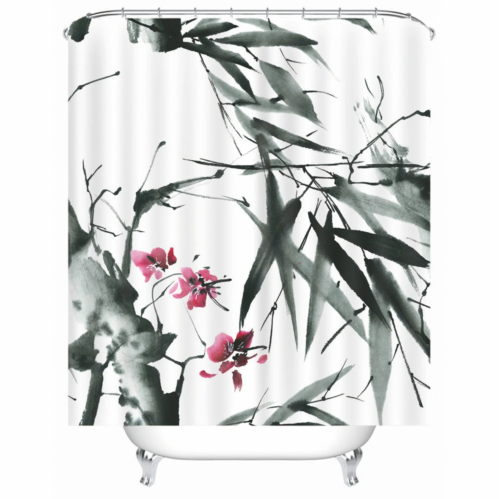 Shower Curtain 2 16 Polyester Bamboo Leaves Flowers White Mold & Mildew Resistant Waterproofwith Rustproof Grommets Hooks
Shower Curtain 2 16 Polyester Bamboo Leaves Flowers White Mold & Mildew Resistant Waterproofwith Rustproof Grommets Hooks