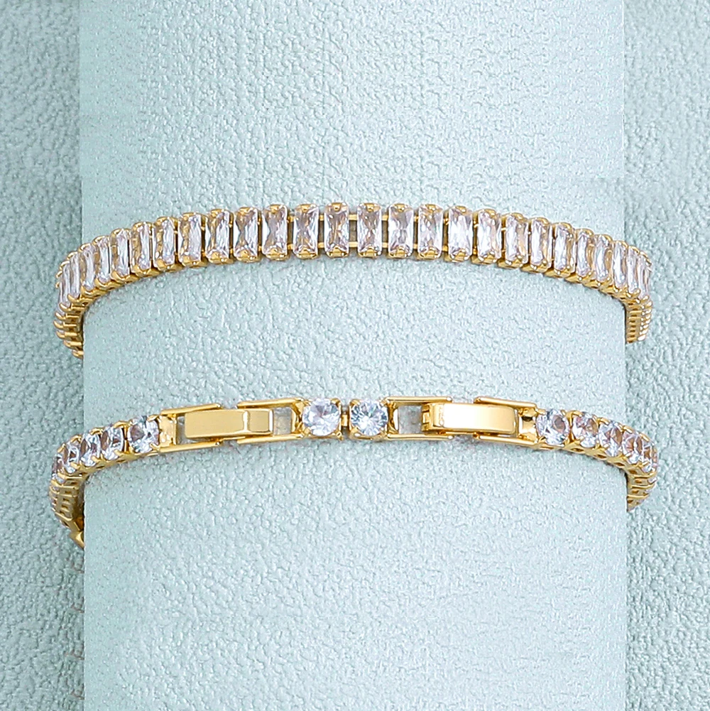 Luxury High Quality Cubic Zircon Tennis Bracelet Stainless Steel Gold Color Metal Crystal Chain Bracelet for Women Party Jewelry
Luxury High Quality Cubic Zircon Tennis Bracelet Stainless Steel Gold Color Metal Crystal Chain Bracelet for Women Party Jewelry