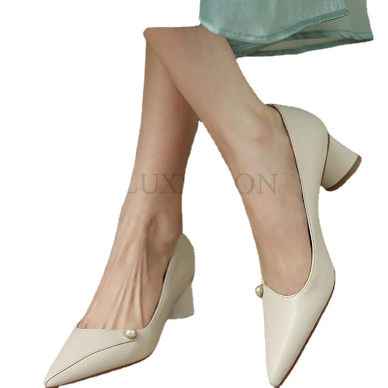 High Heel Shoes for Women Workplace New Pointed Toe Thick Heel Career Middle Heel Work ol Korean Women's Shoes Pumps
High Heel Shoes for Women Workplace New Pointed Toe Thick Heel Career Middle Heel Work ol Korean Women's Shoes Pumps