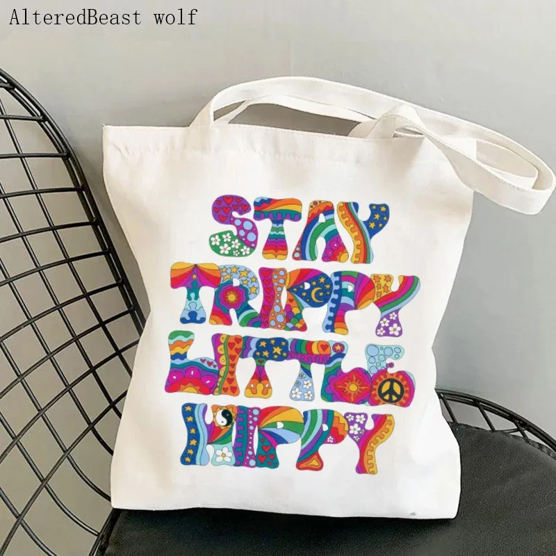Fashion Women Shopper bag Psychedelic Stay Trippy Little Hippy Shopping Canvas Shopper Bag girl handbag Tote Shoulder Lady Bag
Fashion Women Shopper bag Psychedelic Stay Trippy Little Hippy Shopping Canvas Shopper Bag girl handbag Tote Shoulder Lady Bag