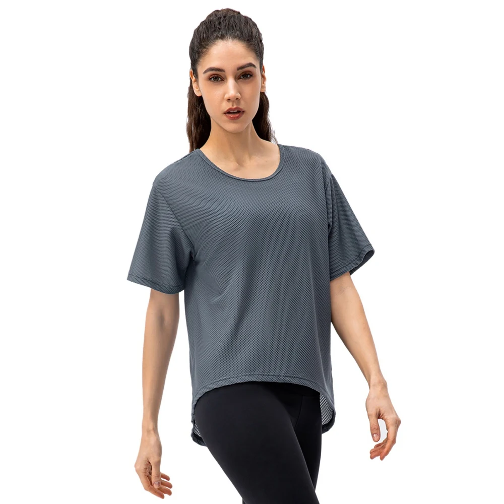 Женская Повседневная футболка для бега с круглым вырезом, быстросохнущие свободные дышащие спортивные топы для йоги и тренировок, весна-ле... 
Женская Повседневная футболка для бега с круглым вырезом, быстросохнущие свободные дышащие спортивные топы для йоги и тренировок, весна-ле...