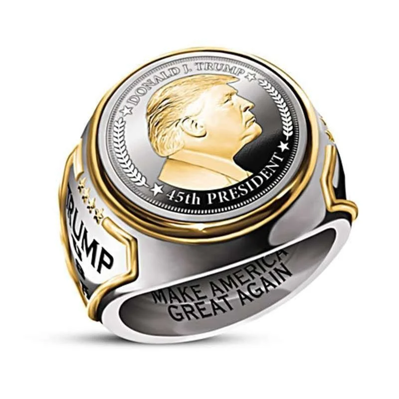 New Hot Selling Jewelry Two-color Trump Like President of The United States Avatar Ring Men Stainless Steel Rings for Men 
New Hot Selling Jewelry Two-color Trump Like President of The United States Avatar Ring Men Stainless Steel Rings for Men