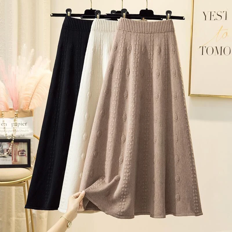 Elastic High Wiast Knitted Skirts 2022 Autumn Winter Solid Color A-Line Long Skirt Woman Casual Simple Hem Midi Skirts
Elastic High Wiast Knitted Skirts 2022 Autumn Winter Solid Color A-Line Long Skirt Woman Casual Simple Hem Midi Skirts