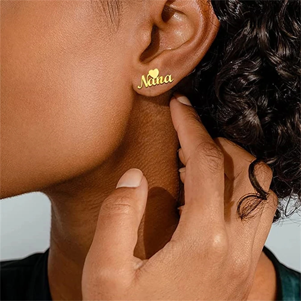Custom Name Earring Heart Star Stainless Steel Gold Color Personalized Stud Earrings Customized Jewelry for Women Gift
Custom Name Earring Heart Star Stainless Steel Gold Color Personalized Stud Earrings Customized Jewelry for Women Gift