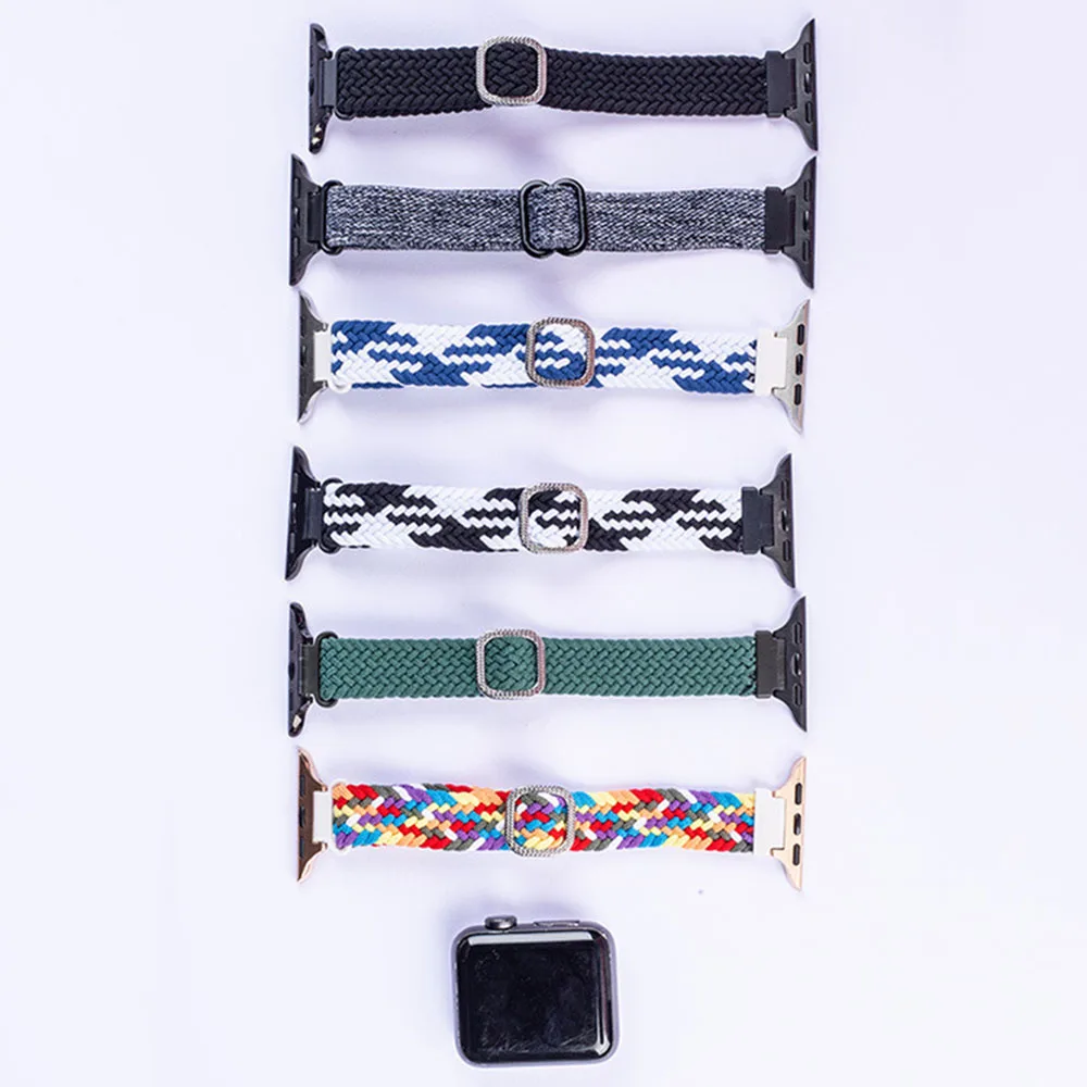 For Apple Watch Band 38mm 40mm 41mm 42mm 44mm 45mm Men Women Braided Nylon Sports Strap Adjustable IWatch 7 6 5 4 3 2 Series 
For Apple Watch Band 38mm 40mm 41mm 42mm 44mm 45mm Men Women Braided Nylon Sports Strap Adjustable IWatch 7 6 5 4 3 2 Series
