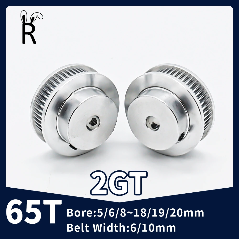 65T Teeth GT2 Timing Pulley Synchronous Wheel Bore5/6/8~18/19/20mm Belt Width 6/10mm 3D Printer Parts Tensioning Open 2GT Pulley
65T Teeth GT2 Timing Pulley Synchronous Wheel Bore5/6/8~18/19/20mm Belt Width 6/10mm 3D Printer Parts Tensioning Open 2GT Pulley
