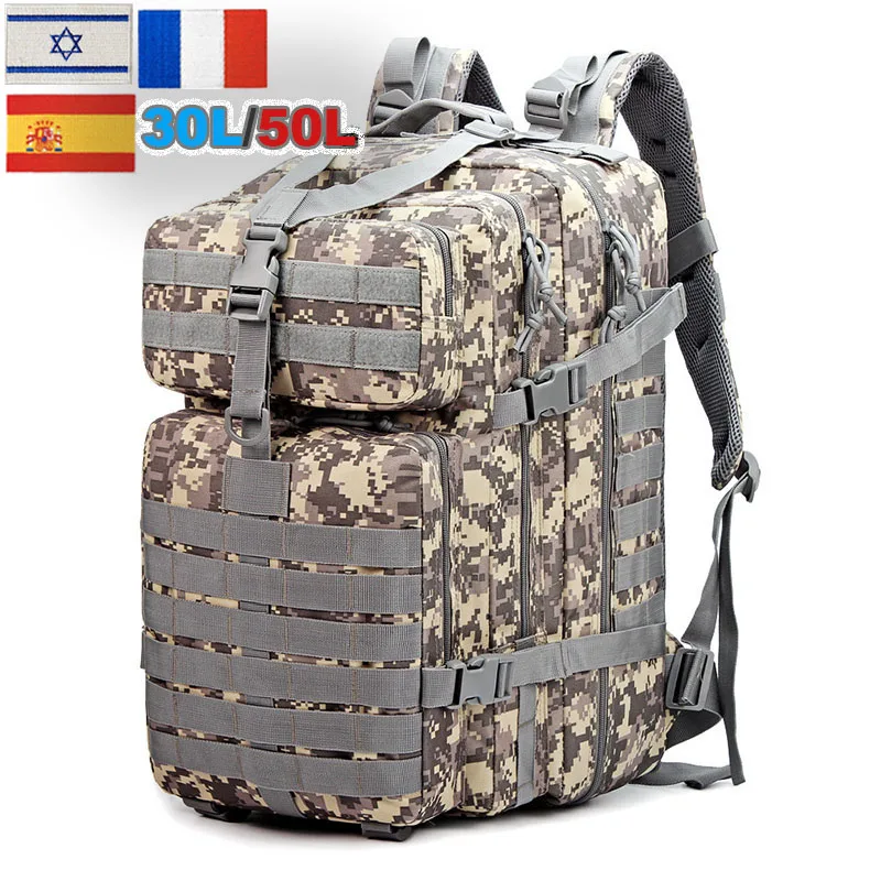 

Рюкзак для кемпинга, военные тактические мужские и женские рюкзаки 30 л/50 л, походные рюкзаки 900D, нейлоновые сумки, водонепроницаемая сумка для походов и охоты на открытом воздухе