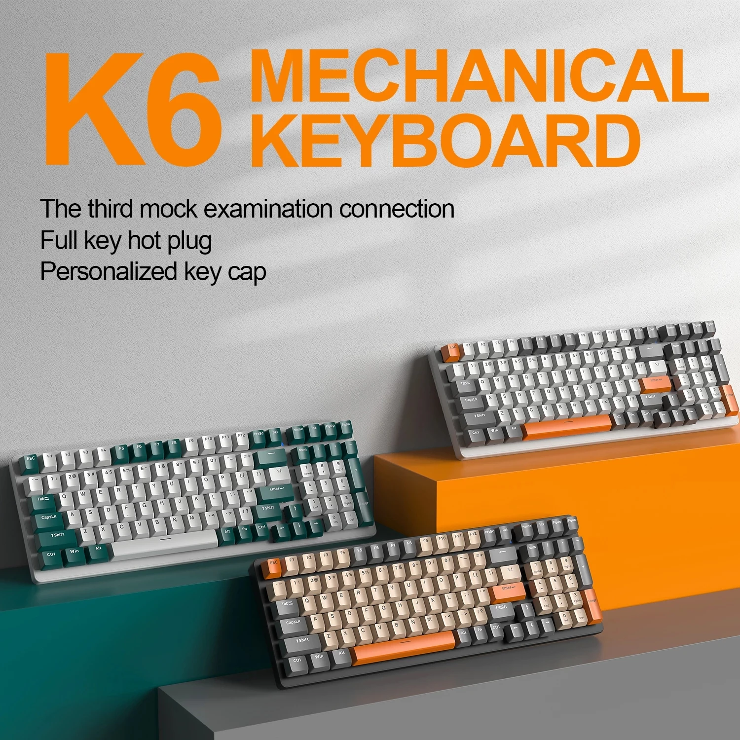 Беспроводная клавиатура k6 Hotswap 100 клавиш RGB Type-C 2,4G/Bluetooth5.0, 3 режима подключения, полная клавиша Hotswap, игровая механическая клавиатура KKeyboard
Беспроводная клавиатура k6 Hotswap 100 клавиш RGB Type-C 2,4G/Bluetooth5.0, 3 режима подключения, полная клавиша Hotswap, игровая механическая клавиатура KKeyboard