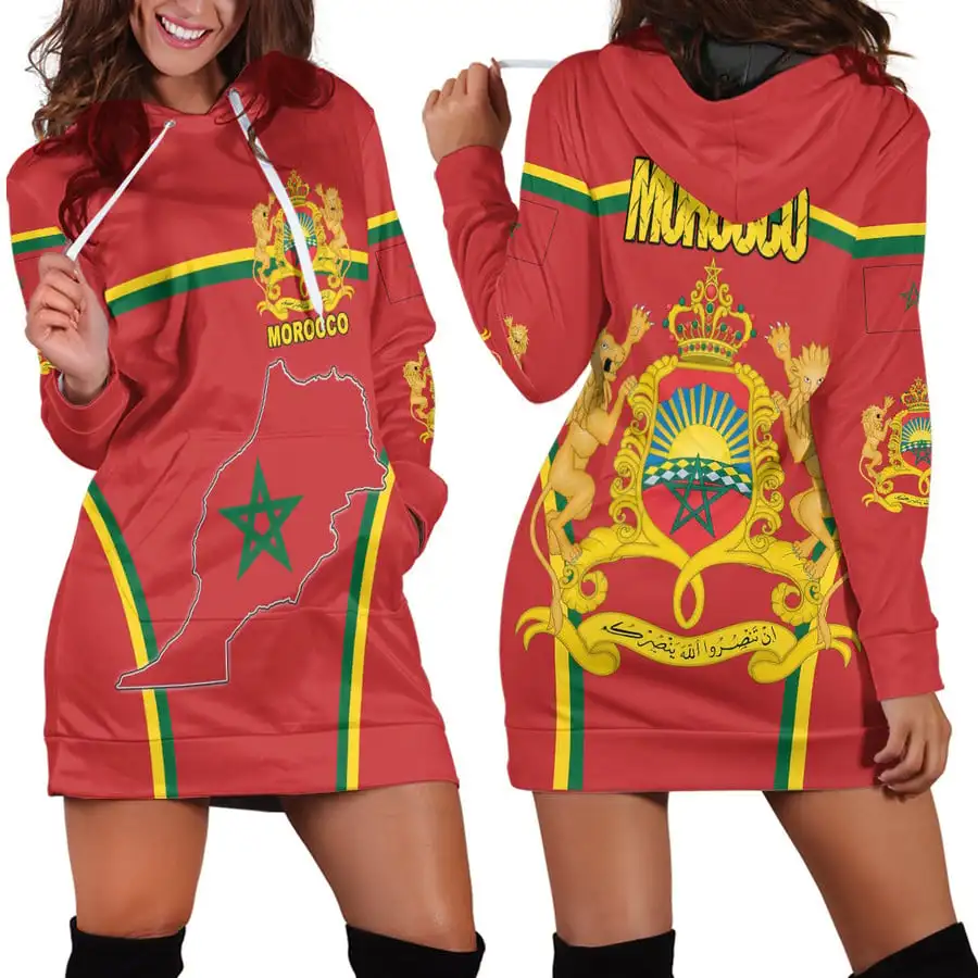 Moroccan Flag 3D Women's Hoodie Dress Spring Summer New Retro Harajuku 3D Printed Flag Pullover Casual Sexy Women's Hoodie Dress
Moroccan Flag 3D Women's Hoodie Dress Spring Summer New Retro Harajuku 3D Printed Flag Pullover Casual Sexy Women's Hoodie Dress