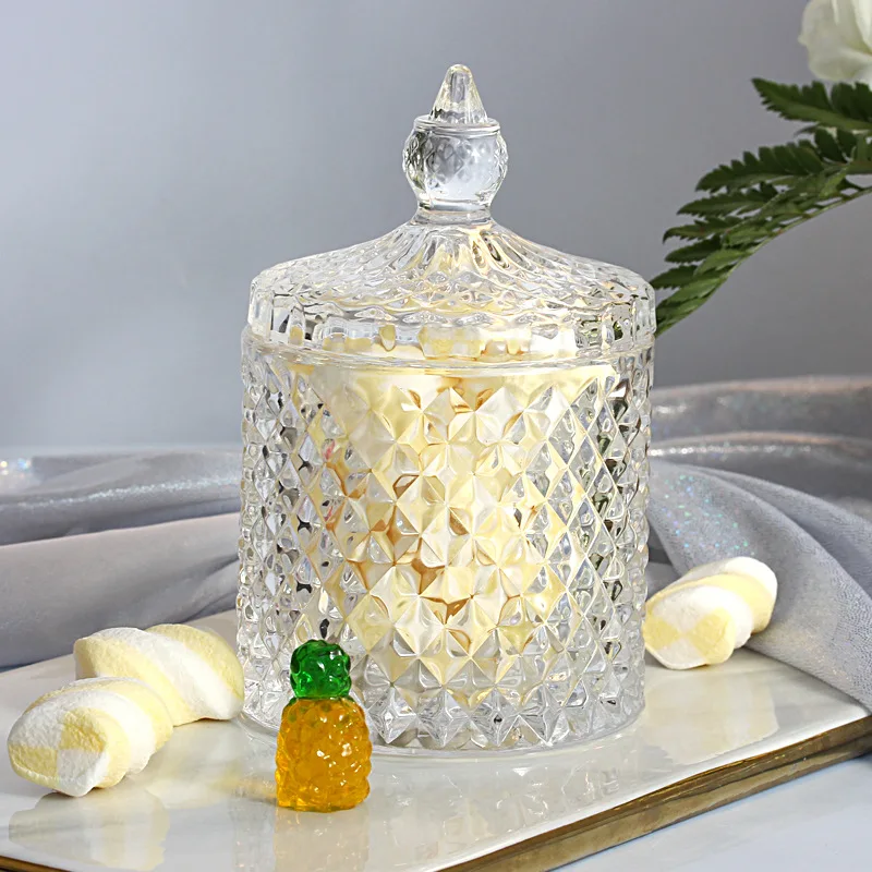 Rhombus Glass Candy Jar Aromatherapy Candle Box Jewelry Necklace Box Glass Container Transparent Storage Jar Living Room Decor
Rhombus Glass Candy Jar Aromatherapy Candle Box Jewelry Necklace Box Glass Container Transparent Storage Jar Living Room Decor