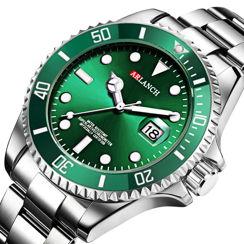 Men's Water Ghost Green Stainless Steel Watch Luminous Anti-Dive Calendar Quartz Watch
Men's Water Ghost Green Stainless Steel Watch Luminous Anti-Dive Calendar Quartz Watch