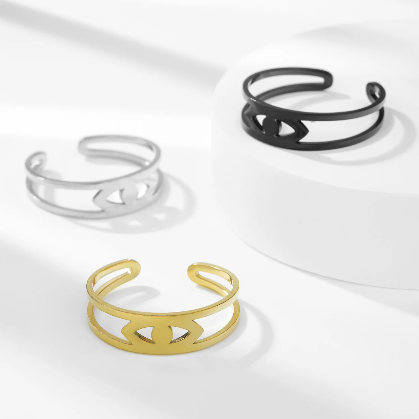 Rings For Men Simple Stainless Steel Eye Open Ring Ladies Creative Personality Adjustable Jewelry Gift
Rings For Men Simple Stainless Steel Eye Open Ring Ladies Creative Personality Adjustable Jewelry Gift