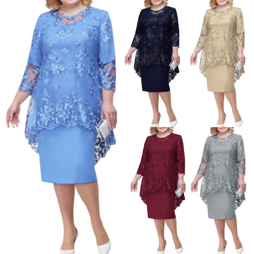 2022 Summer Women O-neck High-Waist Midi Dress Embroidery Lace 3/4 Sleeve Lady Evening Dress Female Clothing Lady Evening Dress
2022 Summer Women O-neck High-Waist Midi Dress Embroidery Lace 3/4 Sleeve Lady Evening Dress Female Clothing Lady Evening Dress