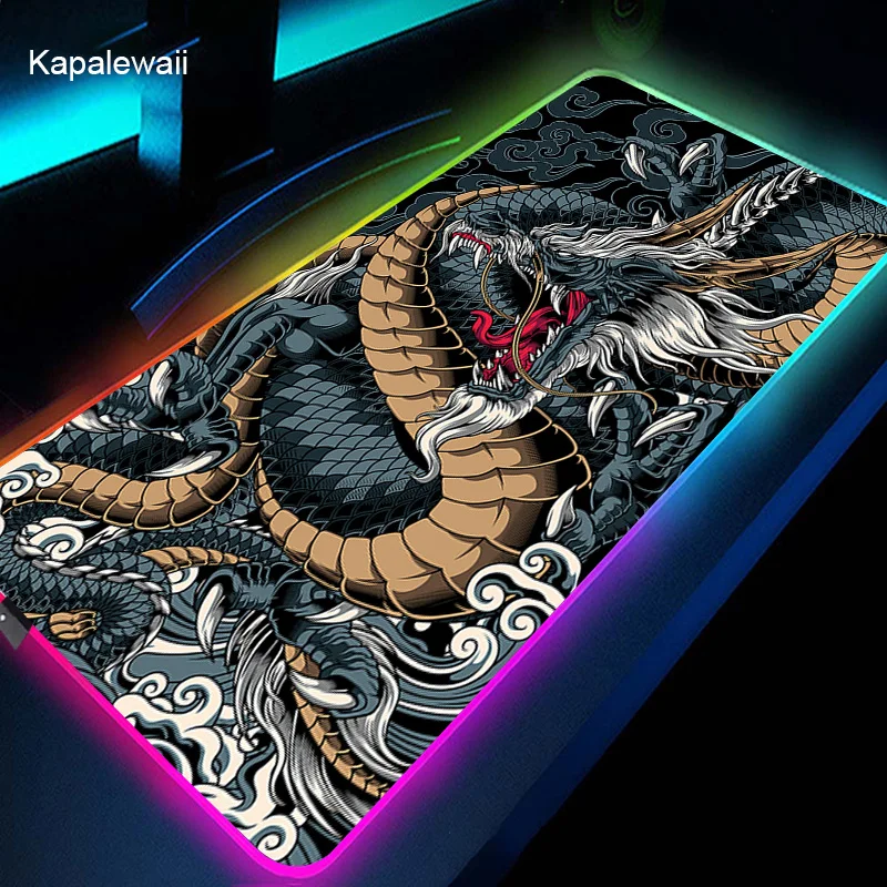 Dragon RGB Mouse Pad Gaming Mousepad Pc Accessories Keyboard LED Deskmat 90x40 Japanese wave Mause Mats Laptop Pads With Backlit
Dragon RGB Mouse Pad Gaming Mousepad Pc Accessories Keyboard LED Deskmat 90x40 Japanese wave Mause Mats Laptop Pads With Backlit