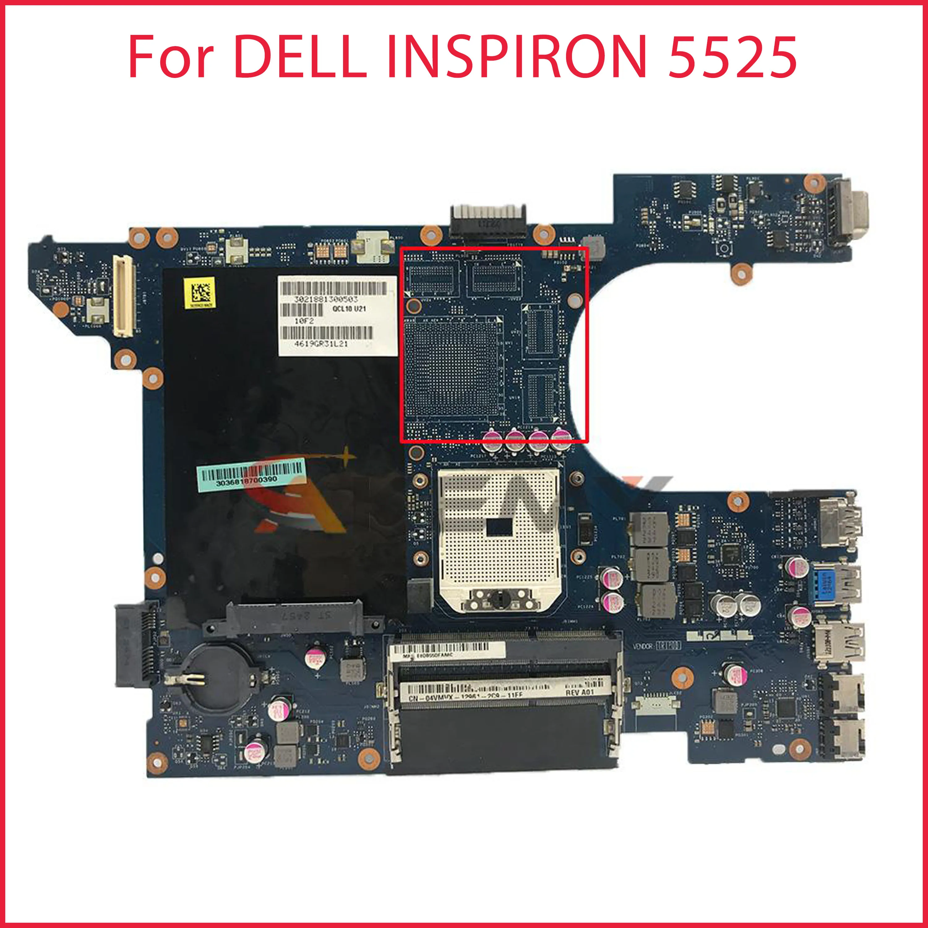 

QCL10 LA-8251P For Inspiron 15R 521R 5525 Notebook For DELL INSPIRON 5525 laptop motherboard LA-8251P DDR3 100% fully tested