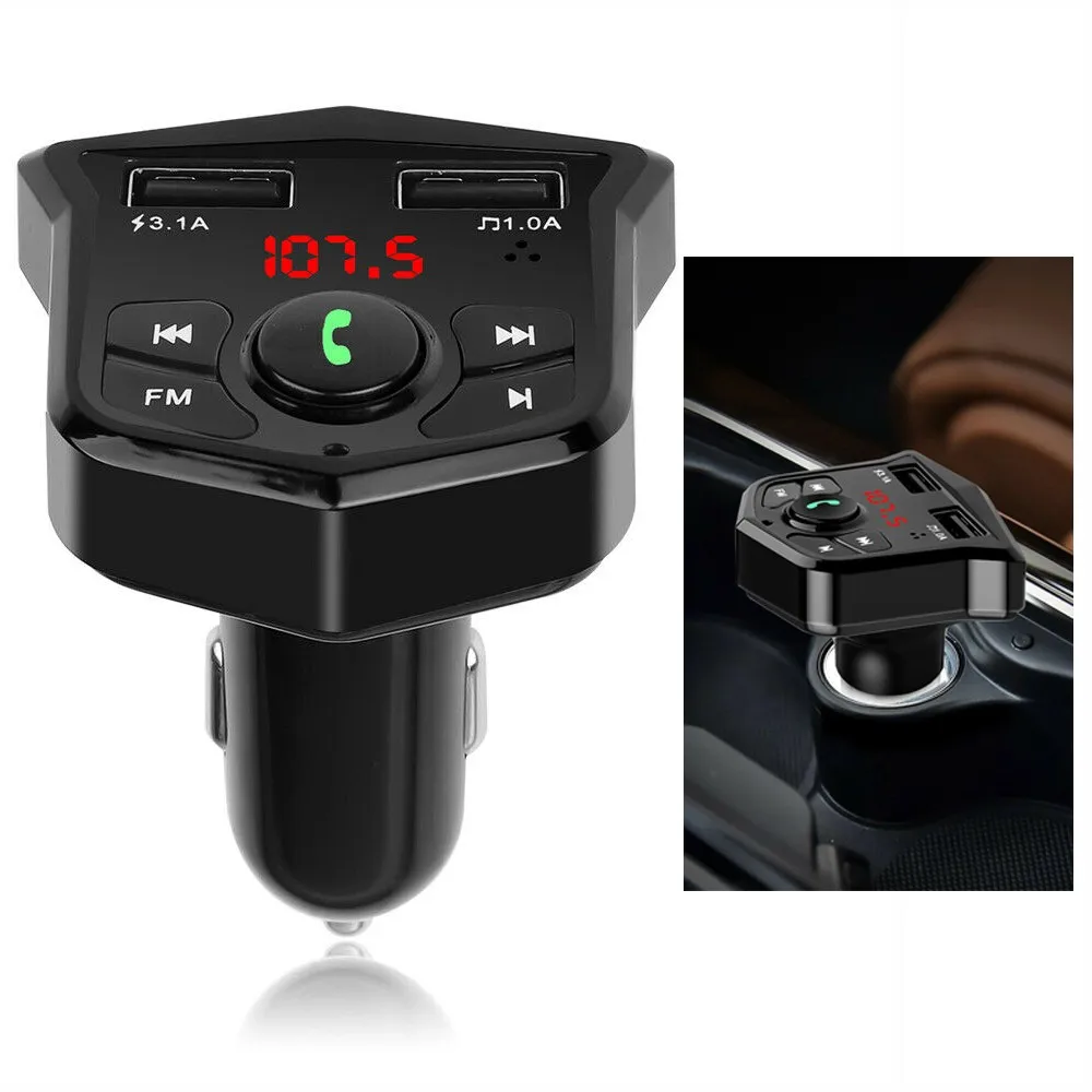 Car Bluetooth FM Transmitter MP3 Player Radio Wireless Adapter Kit Audio Receiver 2 USB Fast Charger Car Accessories
Car Bluetooth FM Transmitter MP3 Player Radio Wireless Adapter Kit Audio Receiver 2 USB Fast Charger Car Accessories