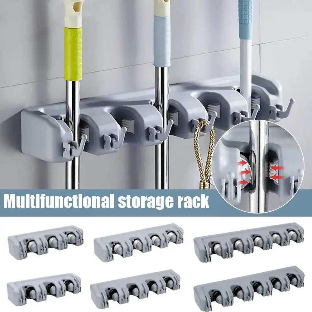 Wall Mounted 3/4/5 Position Kitchen Shelf Storage Holder For Mop Brush Broom Mops Hanger Organizer Kitchen Hanging Tool K2V4
Wall Mounted 3/4/5 Position Kitchen Shelf Storage Holder For Mop Brush Broom Mops Hanger Organizer Kitchen Hanging Tool K2V4