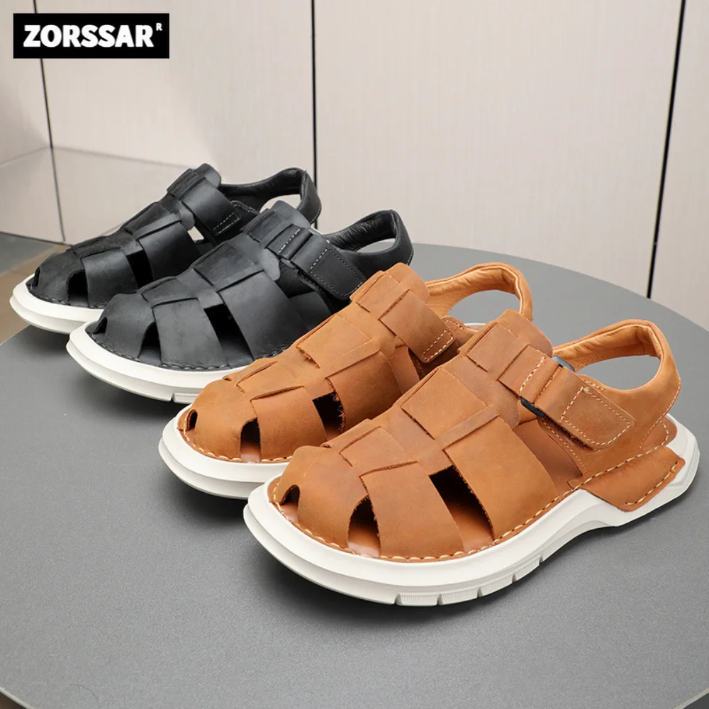Brand Summer Men's Sandals Genuine Leather Men Slippers Gladiator Men Beach Sandals Soft Comfortable Outdoors Wading Shoes 38-44
Brand Summer Men's Sandals Genuine Leather Men Slippers Gladiator Men Beach Sandals Soft Comfortable Outdoors Wading Shoes 38-44
