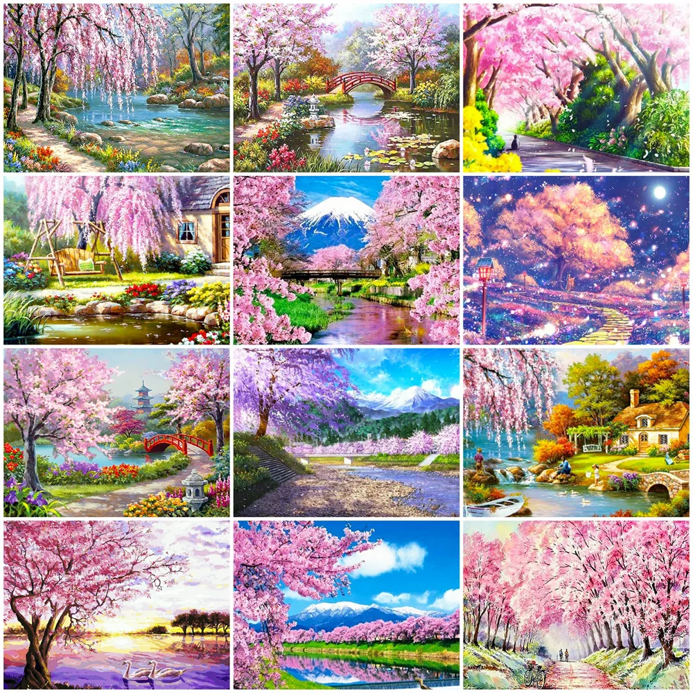 AZQSD Coloring By Numbers Sakura Scenery Adult Creative Suit Painting By Numbers Mountain Tree Picture Frame Unique Gift
AZQSD Coloring By Numbers Sakura Scenery Adult Creative Suit Painting By Numbers Mountain Tree Picture Frame Unique Gift