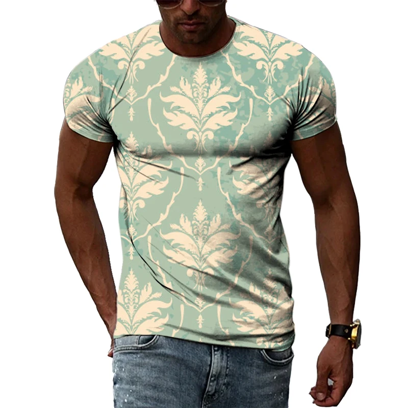 Мужская футболка с коротким рукавом, круглым вырезом и оборками
Мужская футболка с коротким рукавом, круглым вырезом и оборками