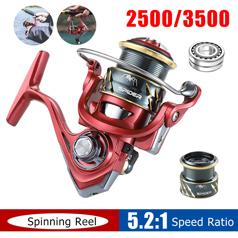 Spinning Reel 10KG Max Drag 5+1BB Fishing Reel 5.2:1 Ratio Smooth Spinning Metal Spool for Saltwater Fishing Tackle Fishing Coil
Spinning Reel 10KG Max Drag 5+1BB Fishing Reel 5.2:1 Ratio Smooth Spinning Metal Spool for Saltwater Fishing Tackle Fishing Coil