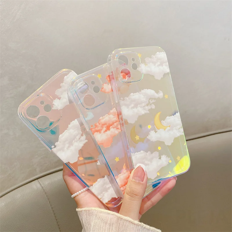 Cute Moon Stars Cloud Patterns Phone Case For iPhone 13 12 mini 11 Pro Max 7 8 Plus X XR XS Max SE 2020 Shell Luxury Laser Cover
Cute Moon Stars Cloud Patterns Phone Case For iPhone 13 12 mini 11 Pro Max 7 8 Plus X XR XS Max SE 2020 Shell Luxury Laser Cover
