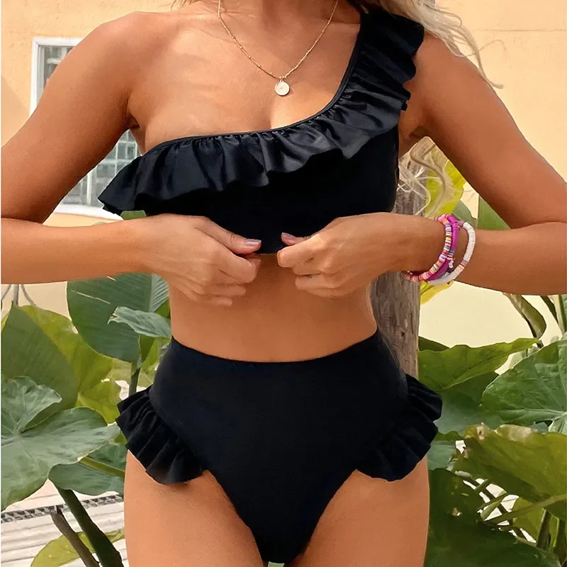 One Shoulder Ruffle Bikini 2023 Women Solid White Push Up Padded High Waist Swimsuit Beach Bathing Suit Swimwear Biquini
One Shoulder Ruffle Bikini 2023 Women Solid White Push Up Padded High Waist Swimsuit Beach Bathing Suit Swimwear Biquini
