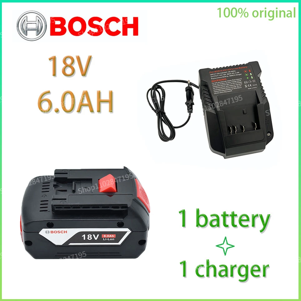 BOSCH 18V Original Lithium Battery Bosch Battery Pack 6.0AH Original Tool Rechargeable Battery+Charger
BOSCH 18V Original Lithium Battery Bosch Battery Pack 6.0AH Original Tool Rechargeable Battery+Charger