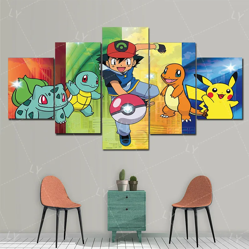 Мультяшный постер Покемон 5 панелей Пикачу Сквиртл венузавр настенное искусство 5 шт. холст живопись роспись Гостиная Куадрос 5 картин
Мультяшный постер Покемон 5 панелей Пикачу Сквиртл венузавр настенное искусство 5 шт. холст живопись роспись Гостиная Куадрос 5 картин