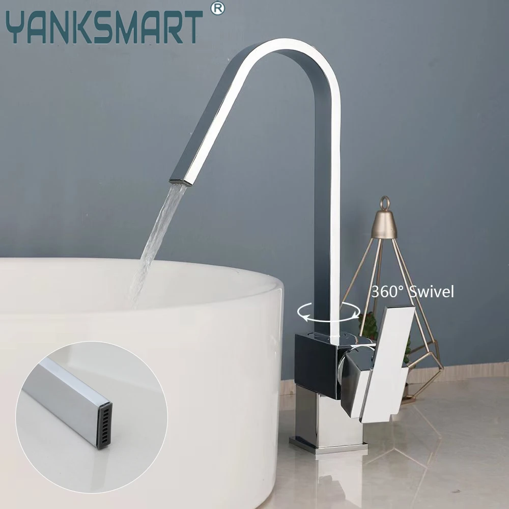 Хромированный смеситель для ванной комнаты YANKSMART, раковина, поворот на 360 градусов, смесители для горячей и холодной воды, роскошный смеситель для раковины, смеситель для раковины, кран для воды 
Хромированный смеситель для ванной комнаты YANKSMART, раковина, поворот на 360 градусов, смесители для горячей и холодной воды, роскошный смеситель для раковины, смеситель для раковины, кран для воды