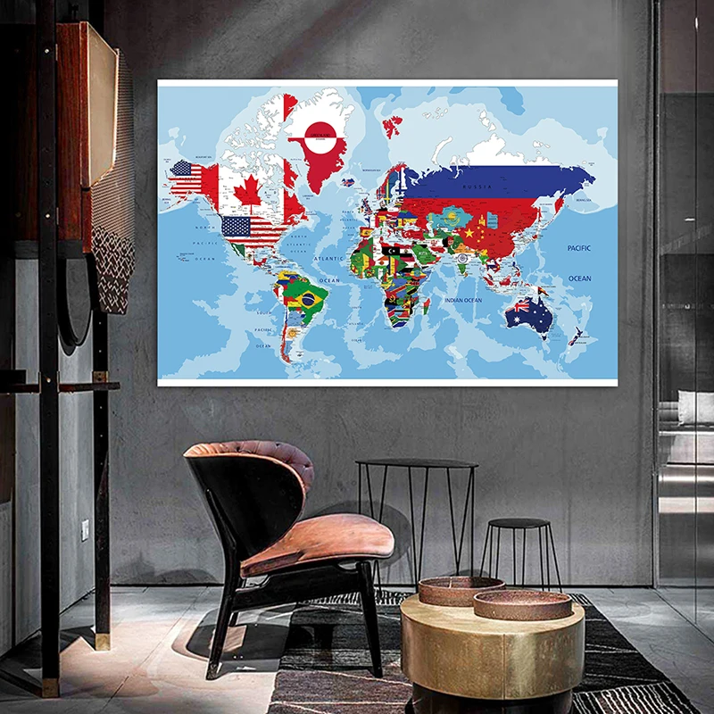 100*70cm The National Flags Map Vinly Canvas Painting Decorative Art Poster School Living Room Wall Home Decor School Supplies
100*70cm The National Flags Map Vinly Canvas Painting Decorative Art Poster School Living Room Wall Home Decor School Supplies